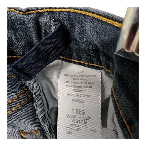 Girls Levi's 510 Skinny Jeans Size 8 Adjustable Waist Stretch Denim 24x22 - Picture 10 of 10